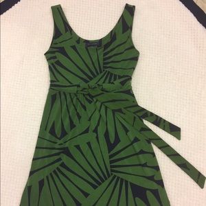Banana Republic jungle green & navy print dress